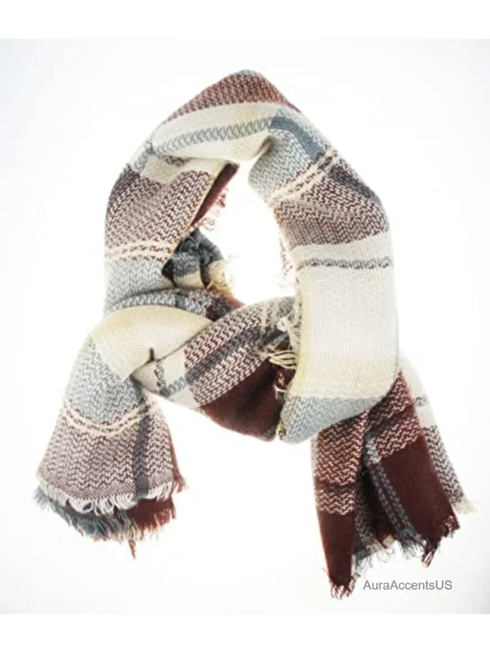 Oversized Plaid Blanket Scarf - Soft Acrylic Tartan Wrap, Shawl or Poncho